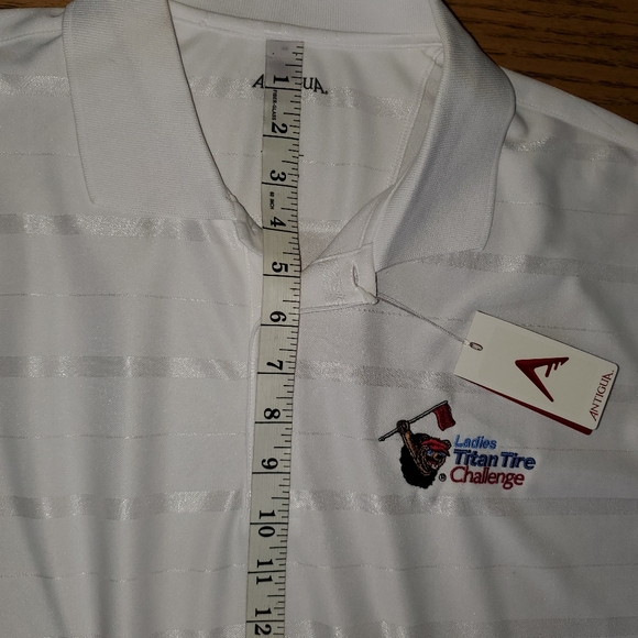 NWT Antigua large men's white golf polo. Ladies Titans Tire Challenge. - Picture 8 of 10